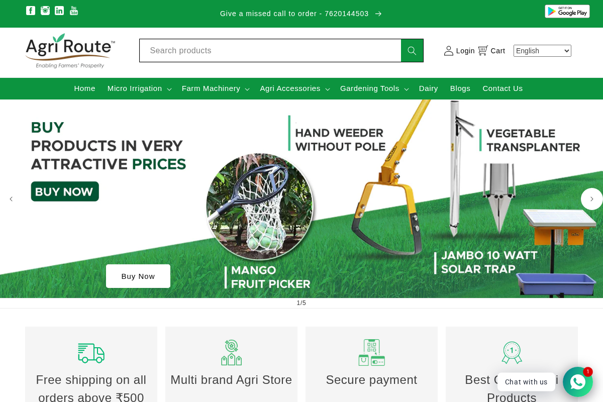 Agri-Route homepage screenshot