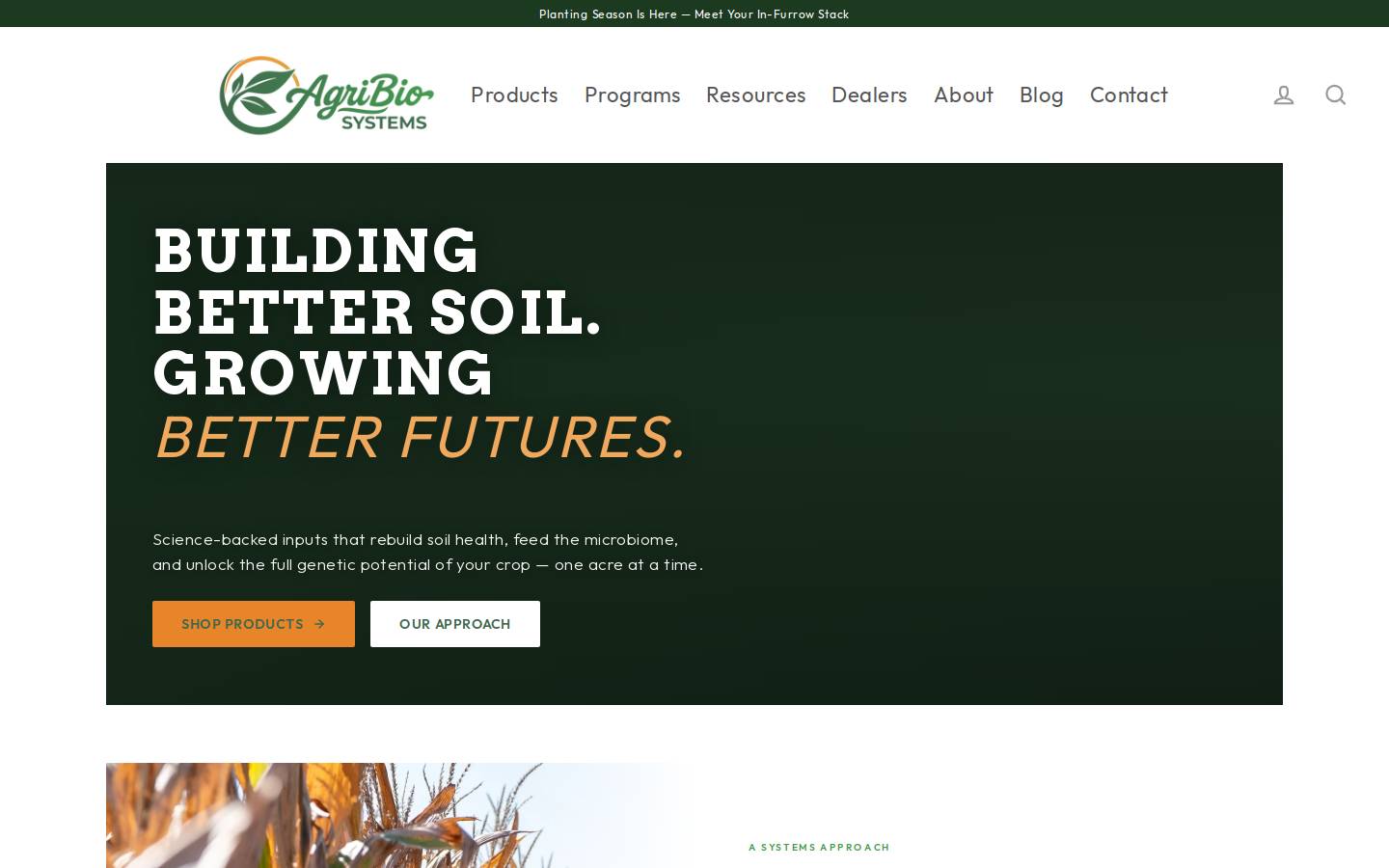agribiosystems.com homepage screenshot