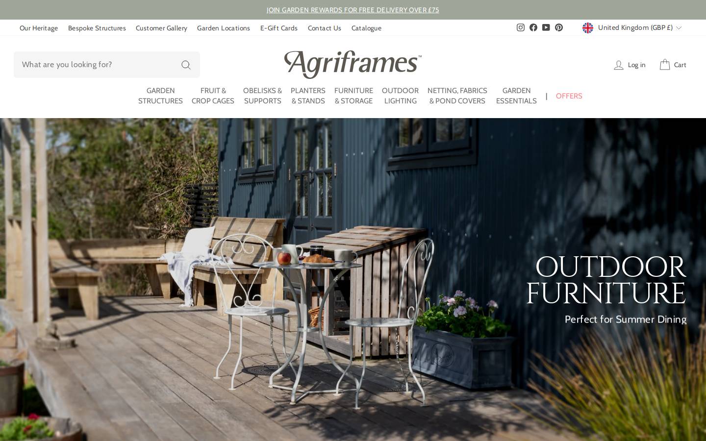 Agriframes homepage screenshot