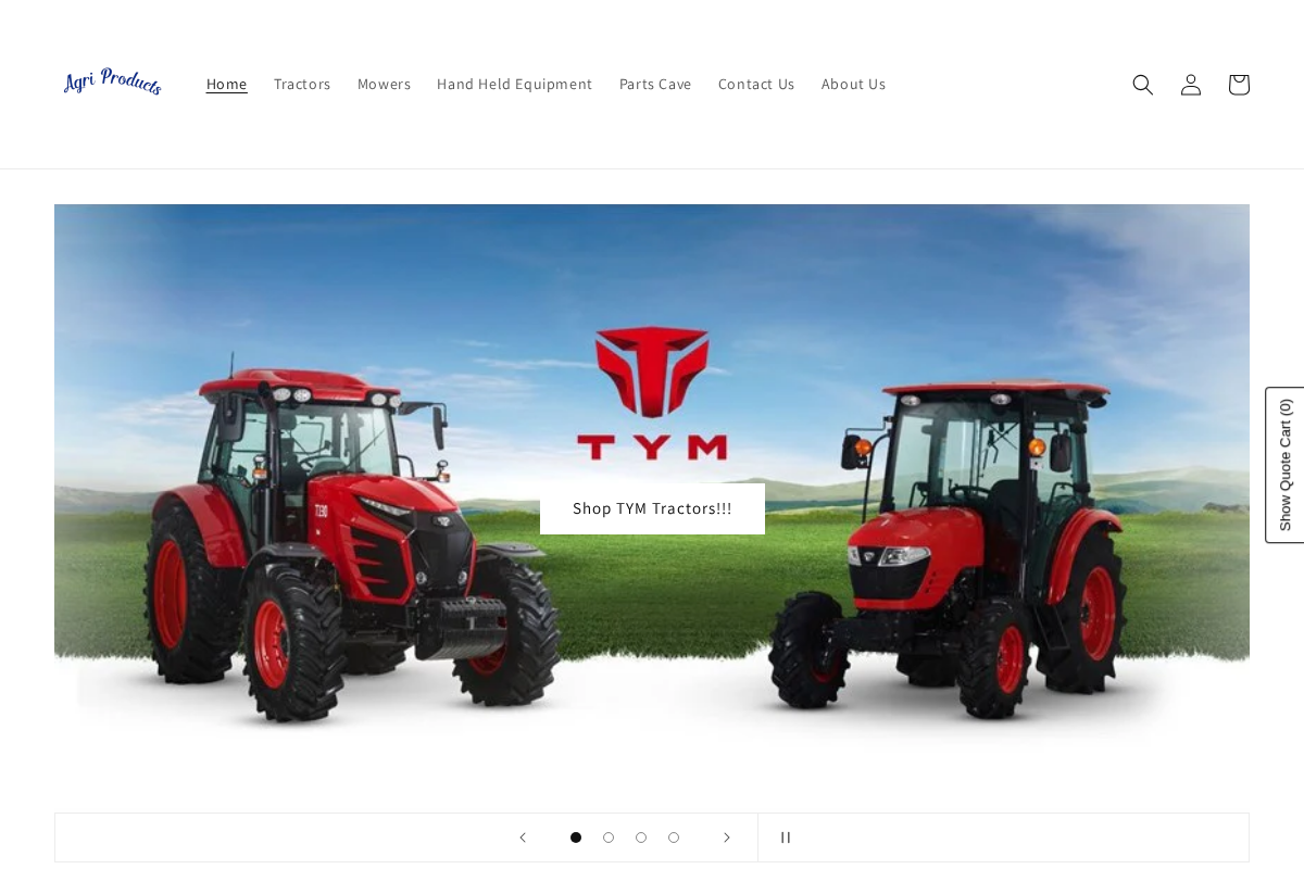 Agri Products homepage screenshot