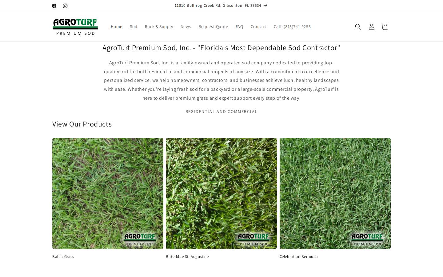 agro-turf.com homepage screenshot