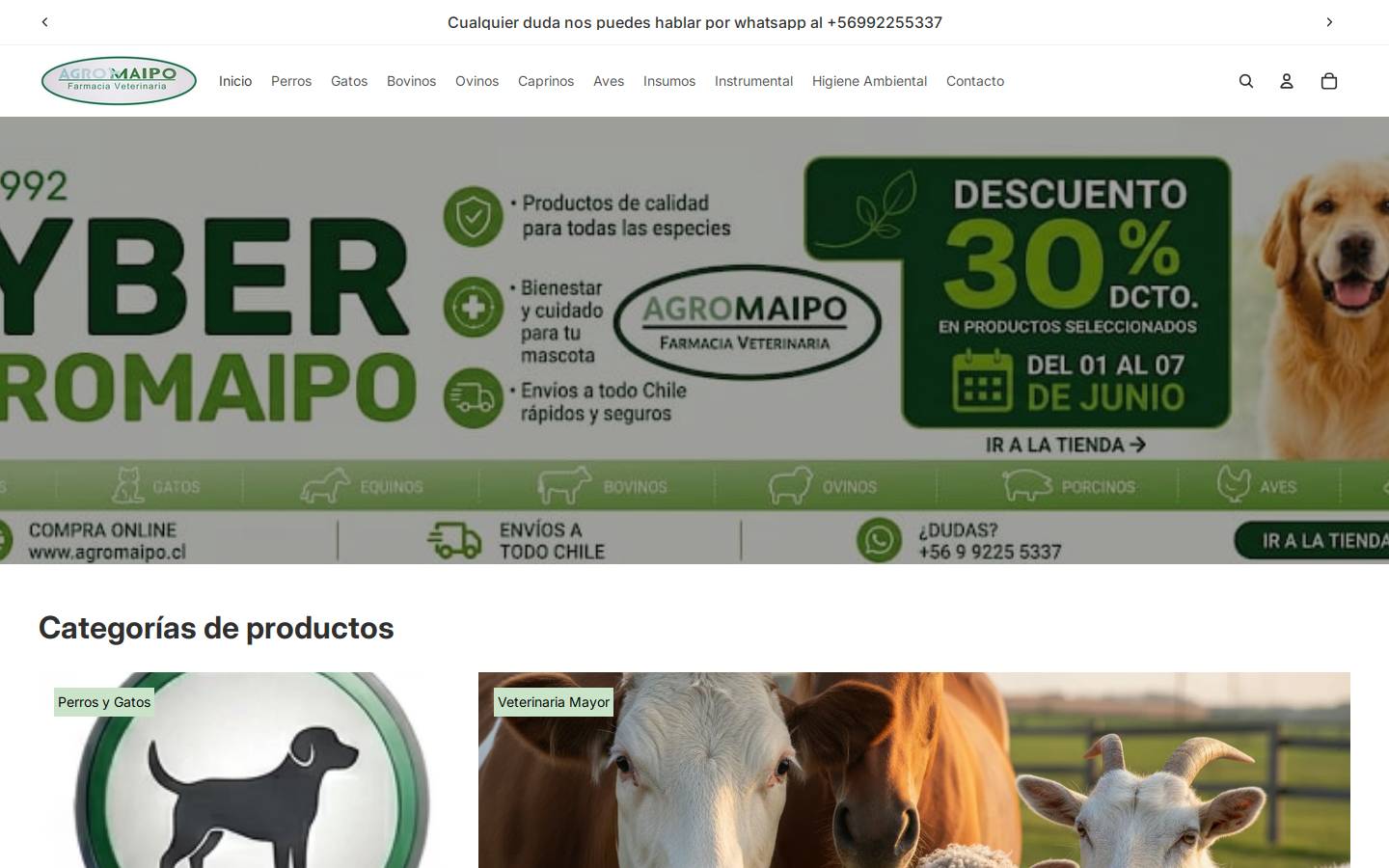 agromaipo.cl homepage screenshot