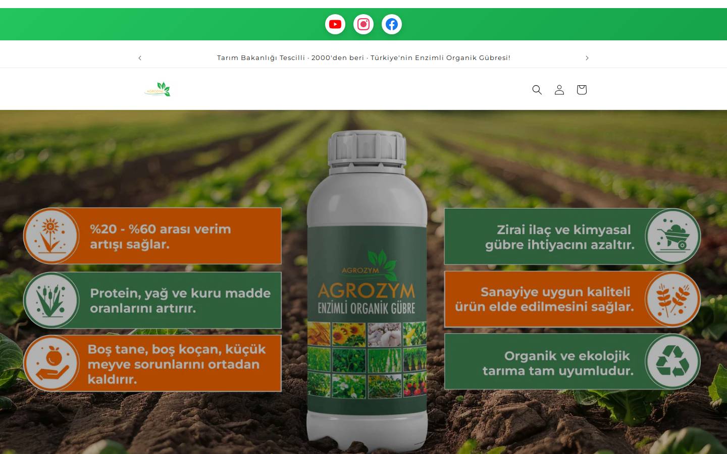 agrozym.com homepage screenshot