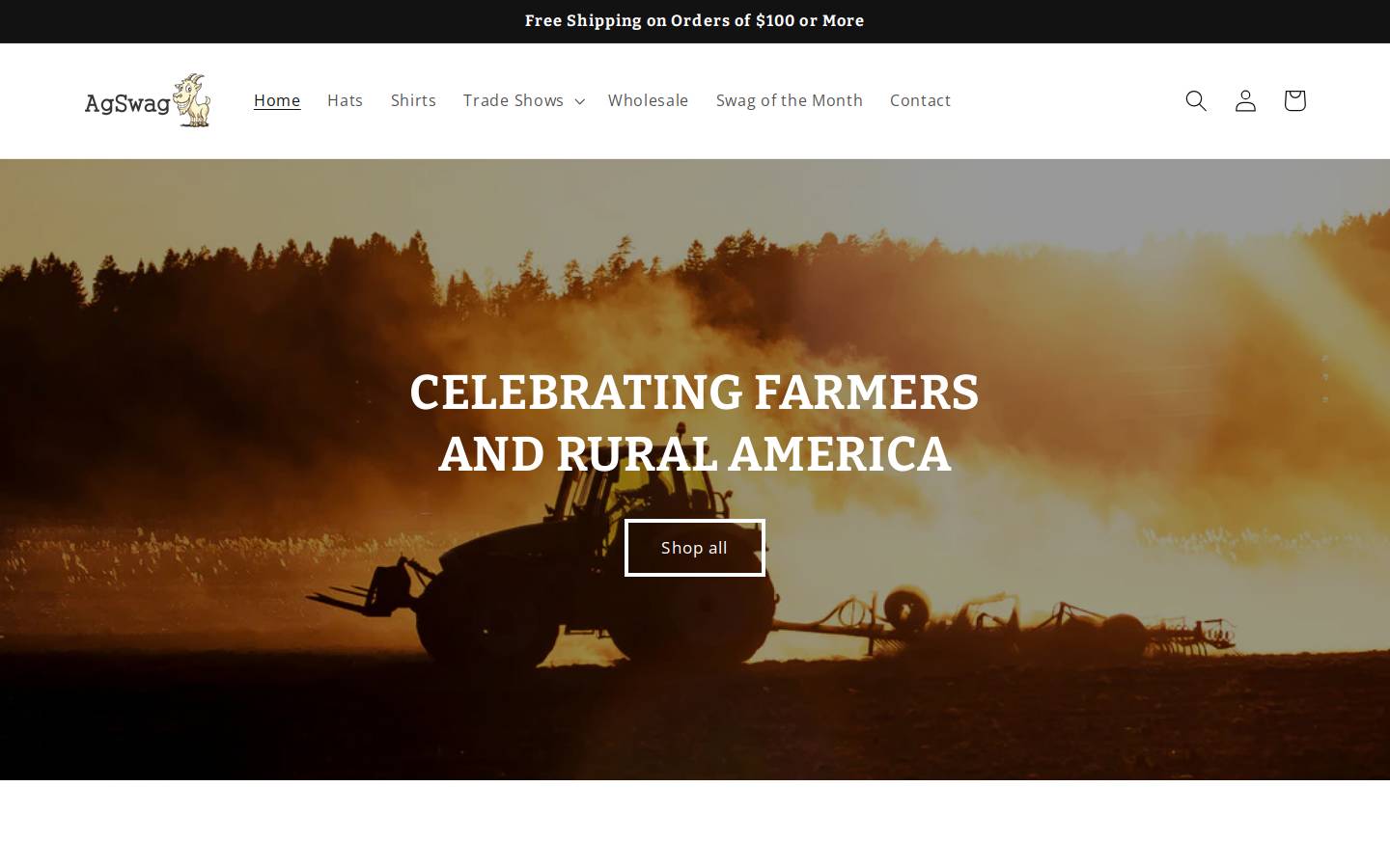 agswagbrand.com homepage screenshot
