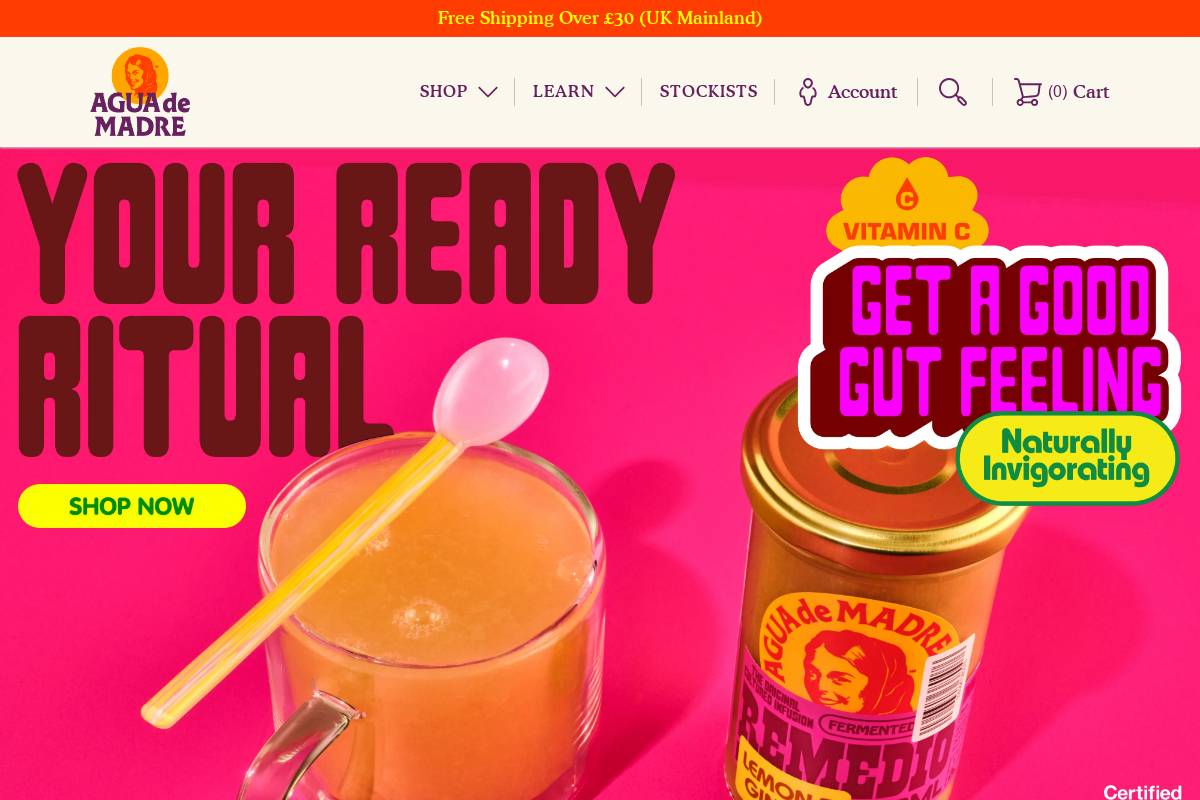 Aguademadre homepage screenshot