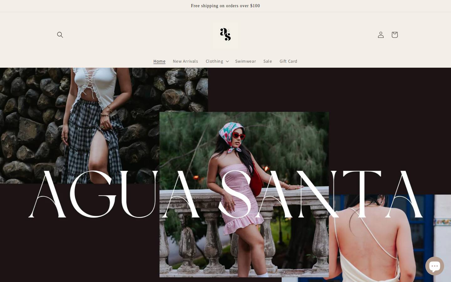 aguasantashop.com homepage screenshot