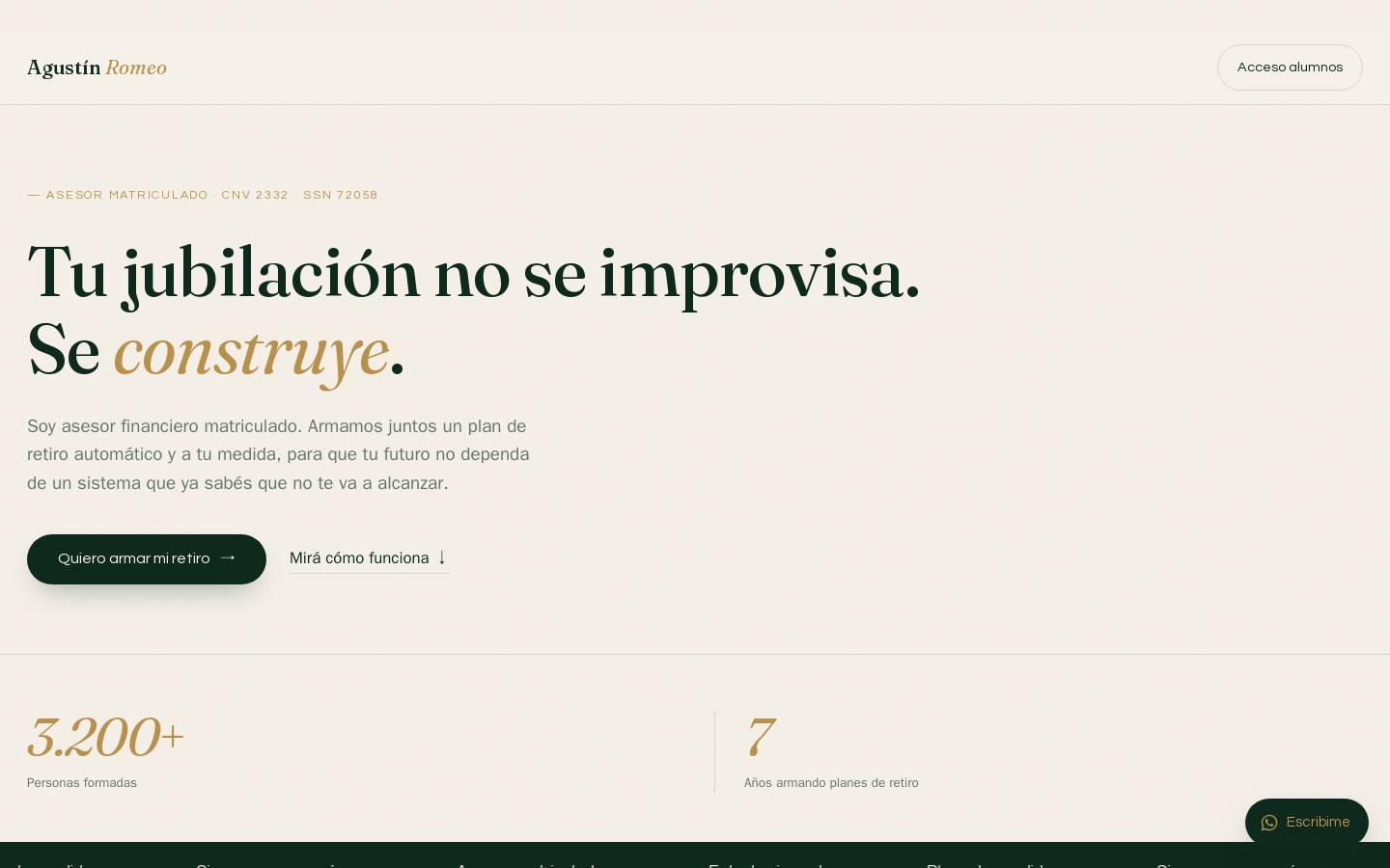 agustinromeo.com homepage screenshot