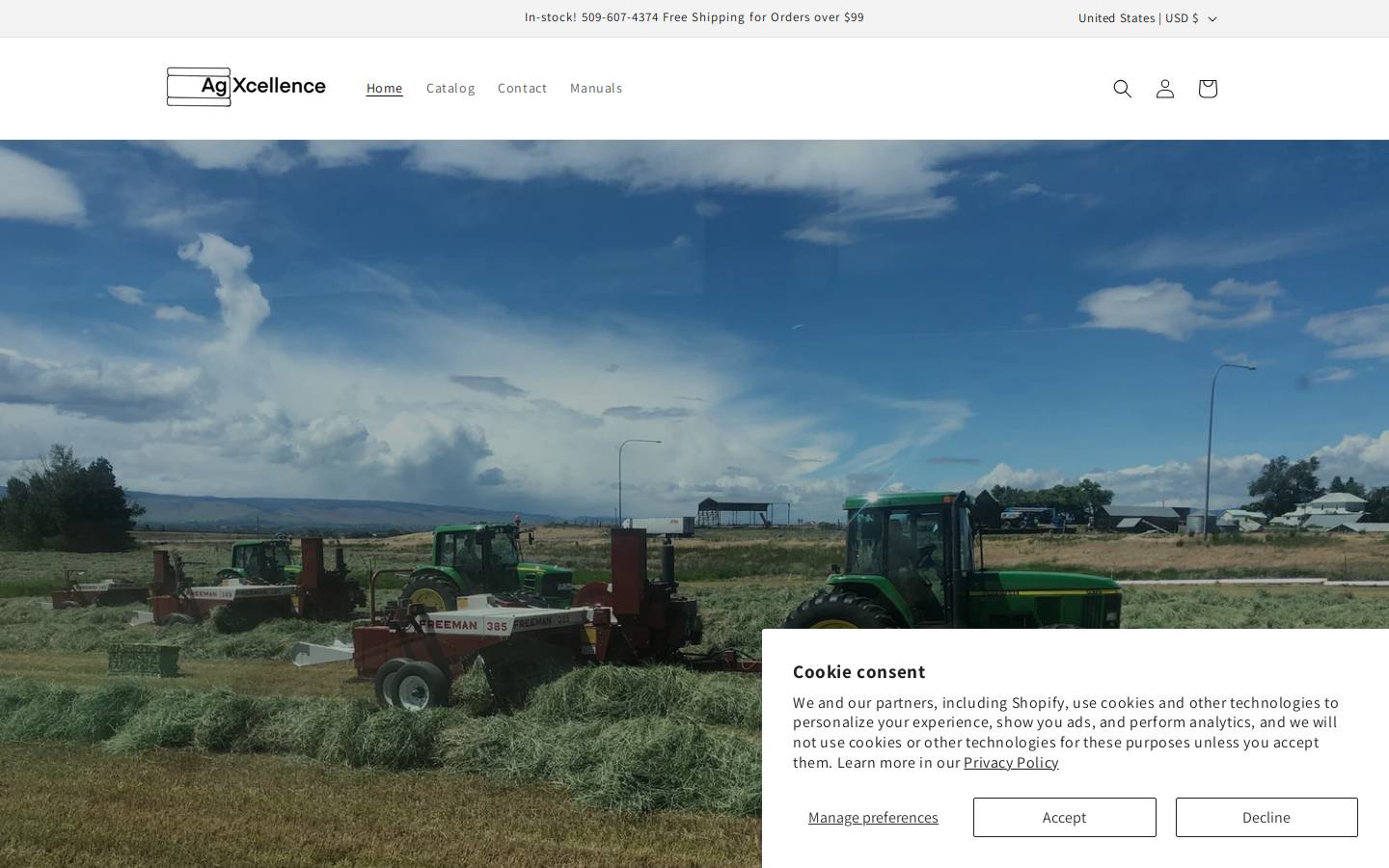 agxcellence.com homepage screenshot