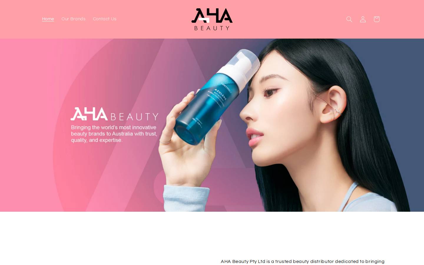 ahabeauty.com.au homepage screenshot