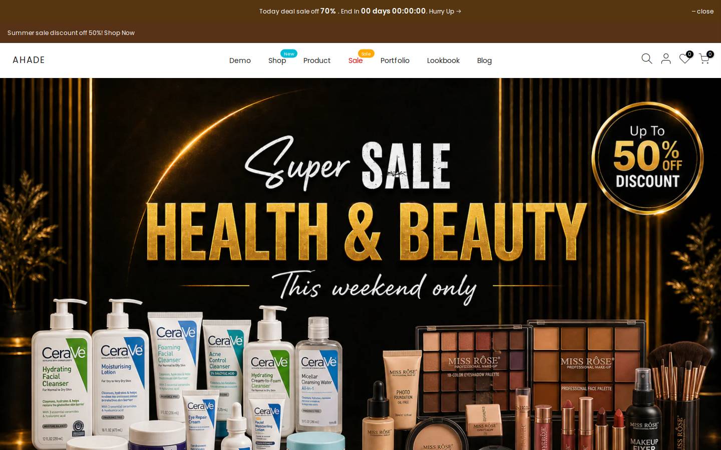 ahade.store homepage screenshot