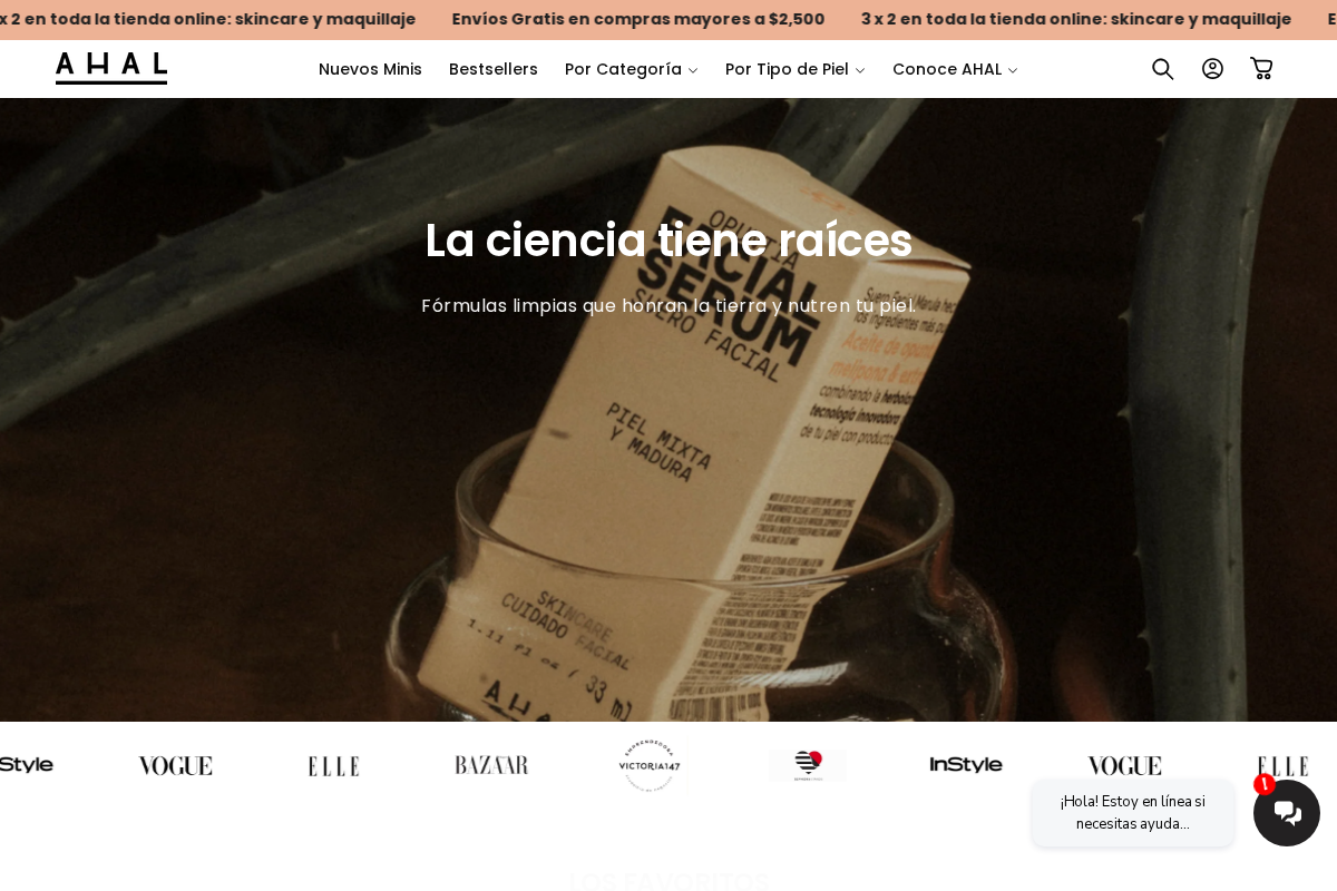 Ahal Bio Cosmética homepage screenshot