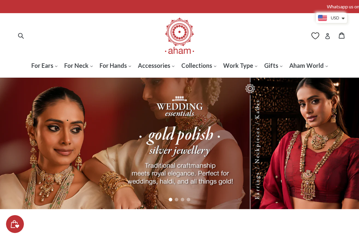 aham jewellery | handcrafted silver jewellery homepage screenshot