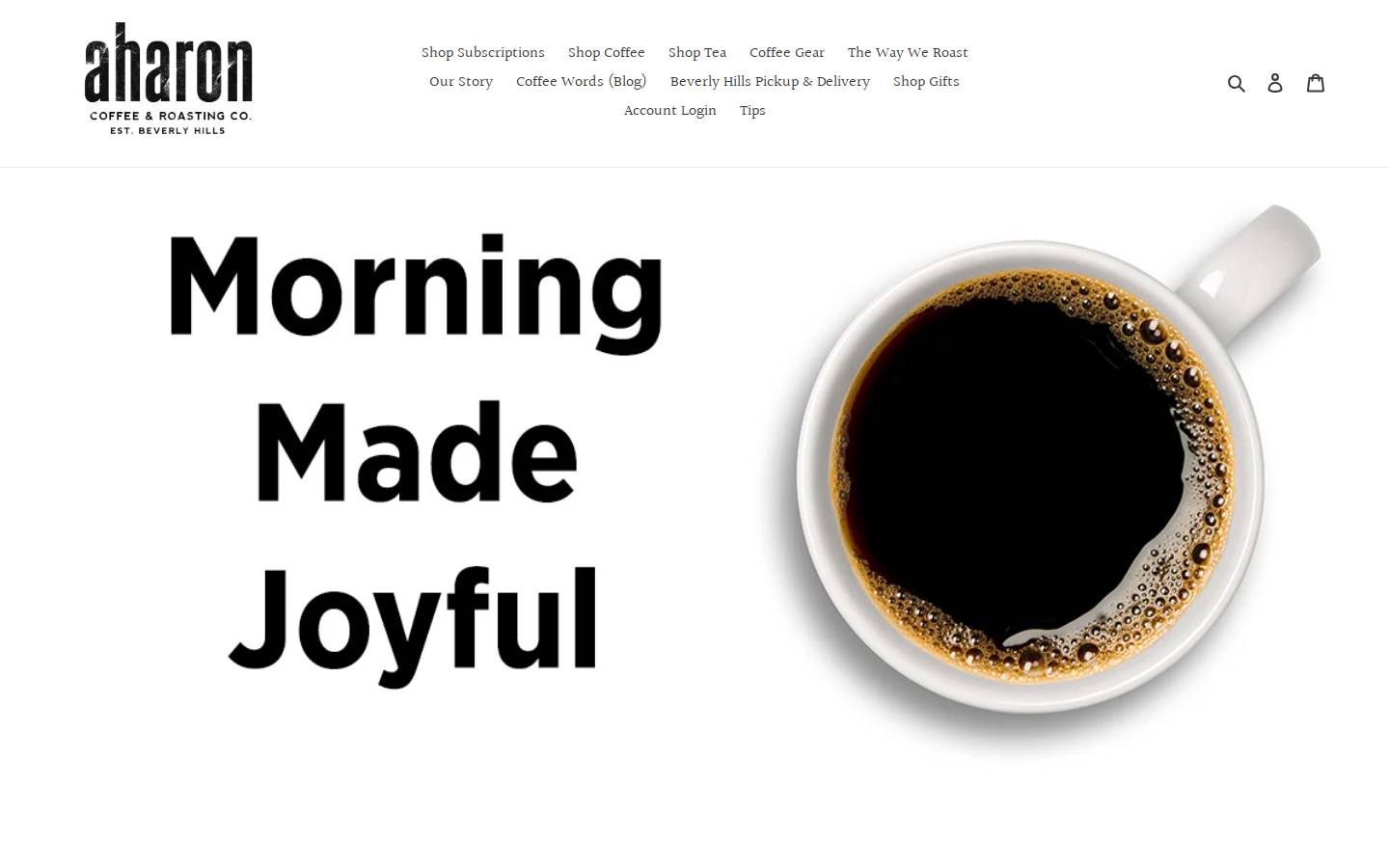 aharon.coffee homepage screenshot