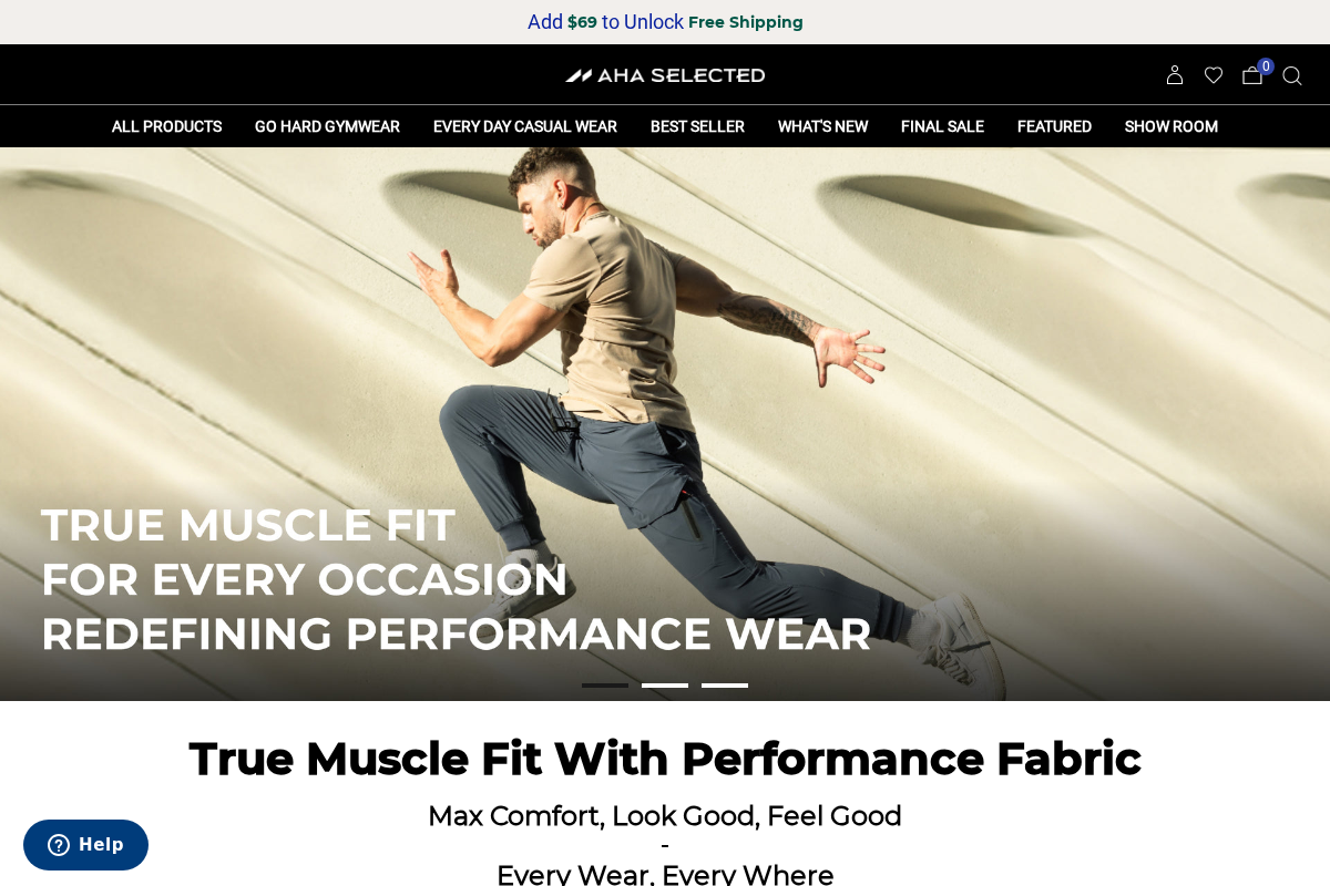 AHA SELECTED homepage screenshot