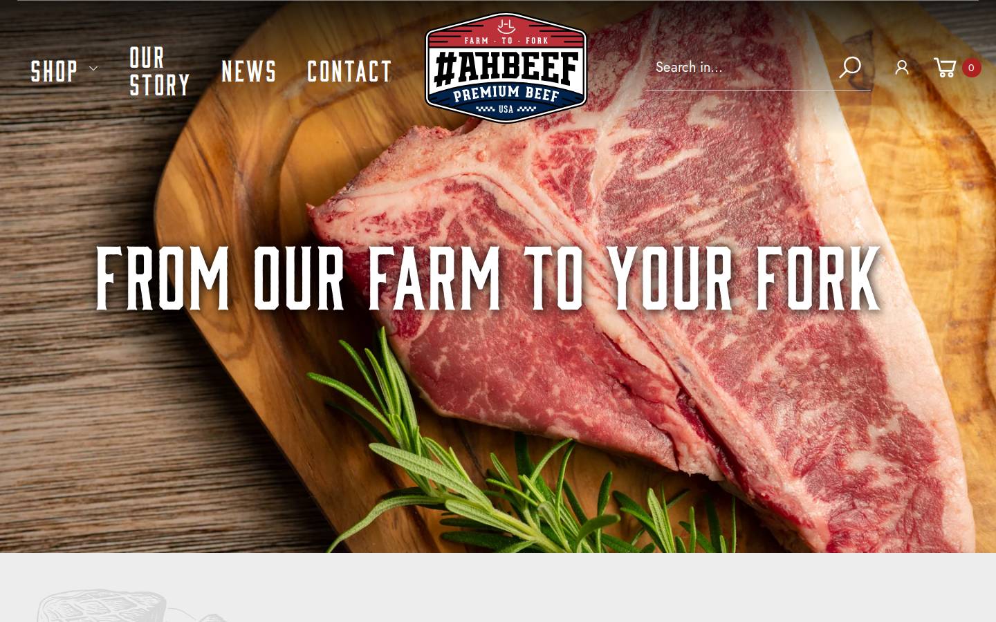 ahbeef.com homepage screenshot