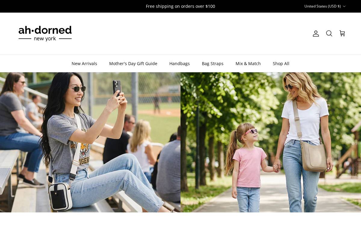 AHDORNED homepage screenshot