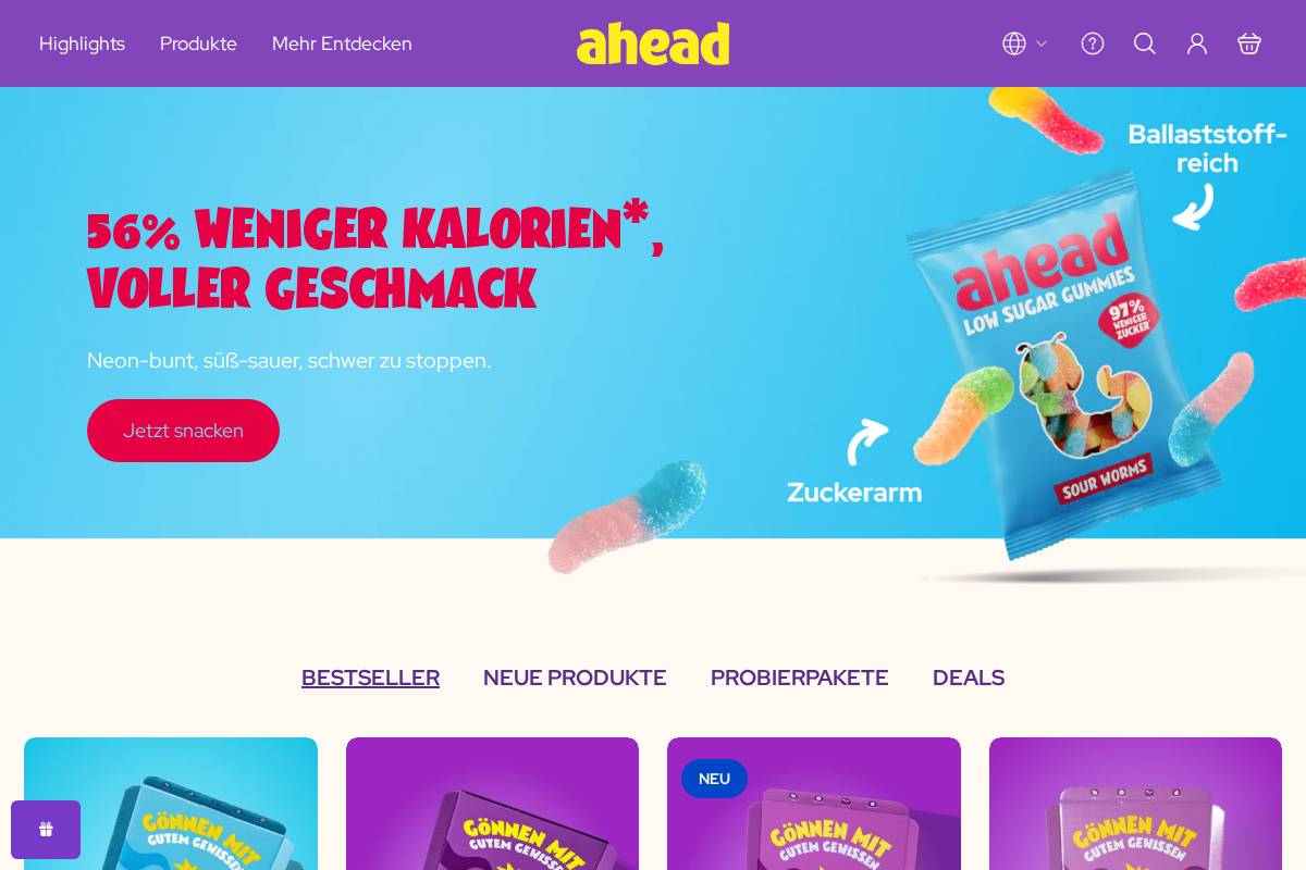 ahead® homepage screenshot