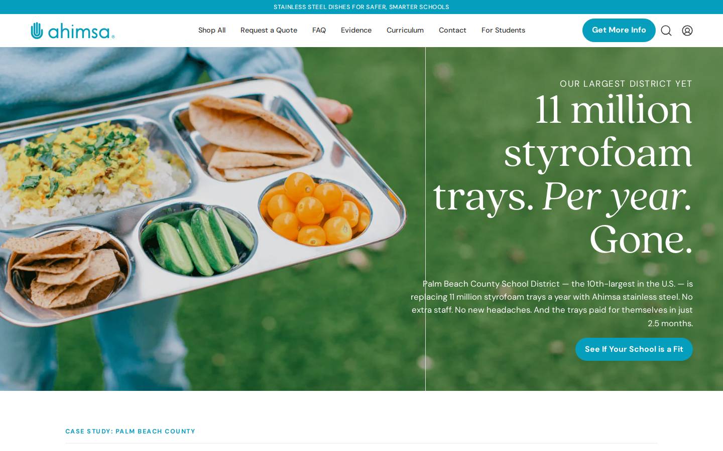 ahimsaschools.com homepage screenshot