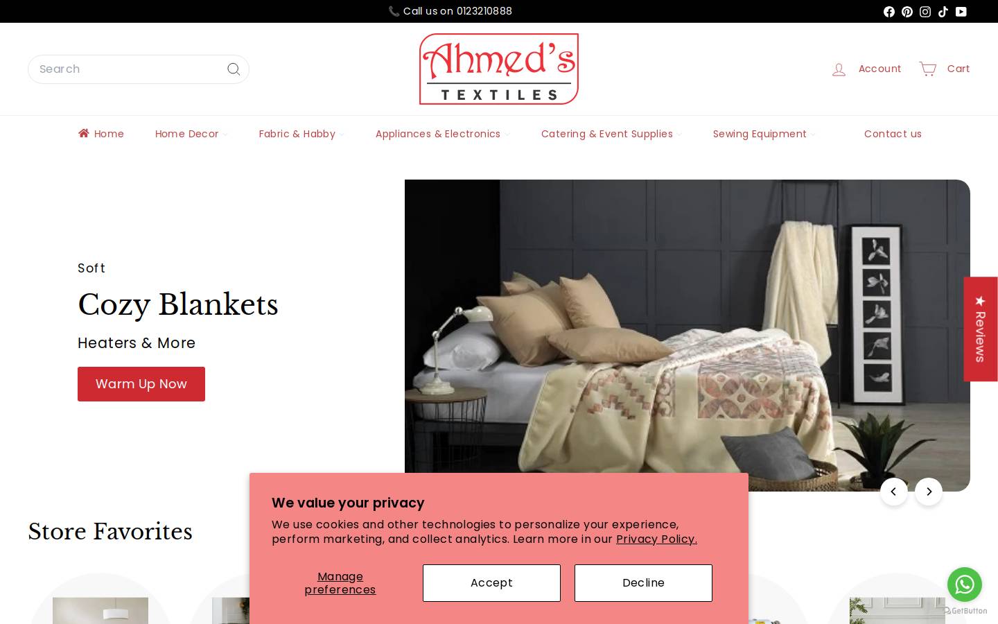 ahmeds.co.za homepage screenshot