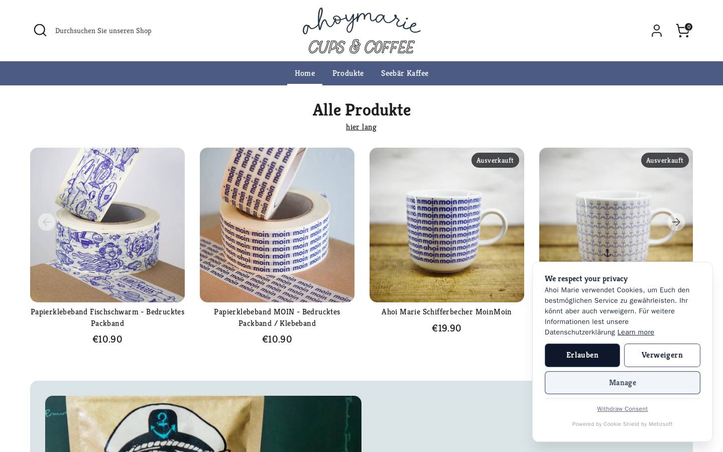 ahoi-marie.de homepage screenshot
