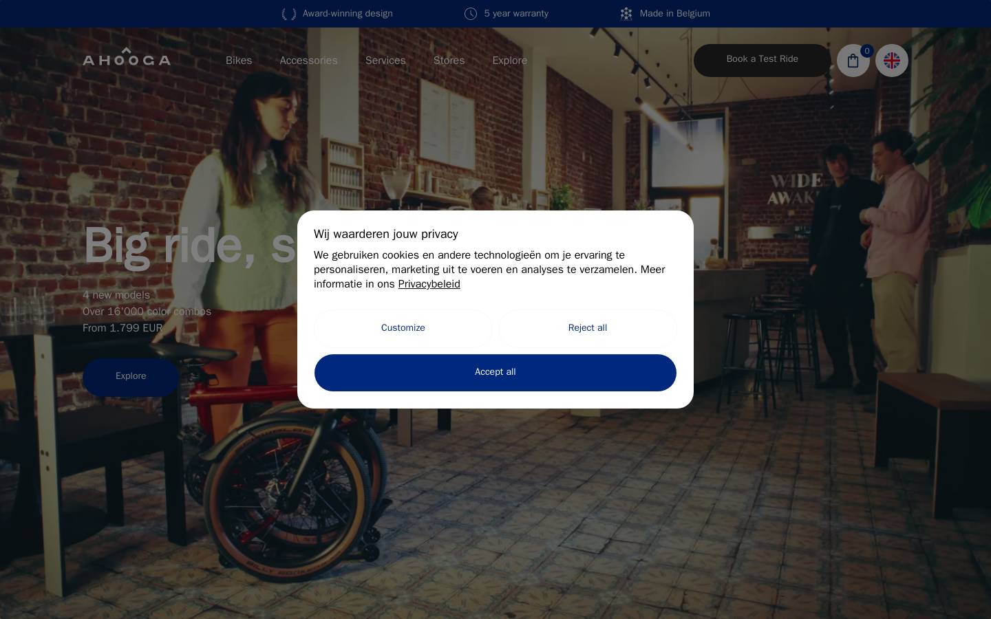 Ahooga Bike homepage screenshot