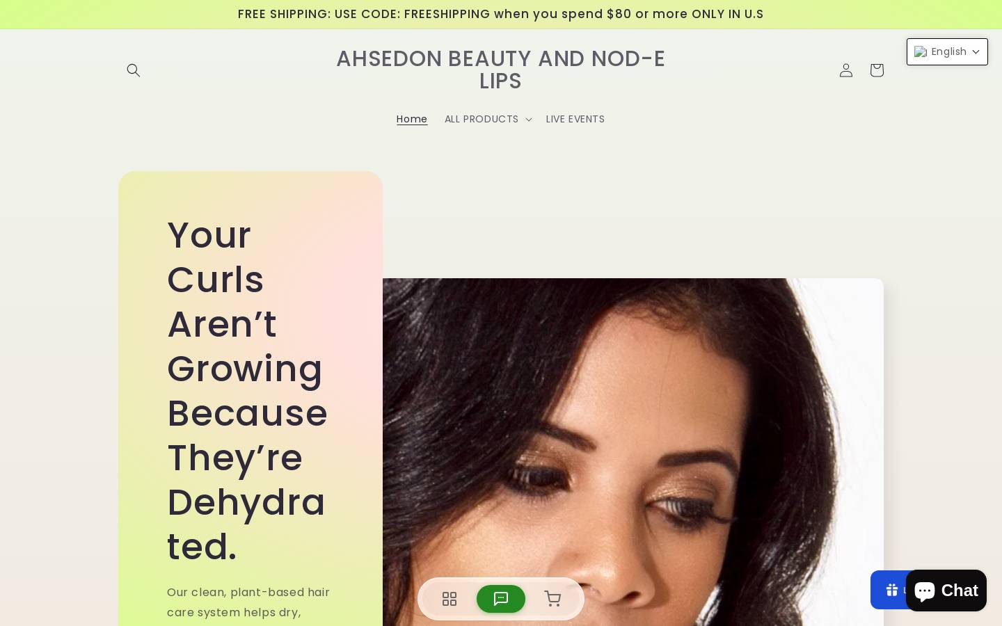 ahsedonbeauty.com homepage screenshot