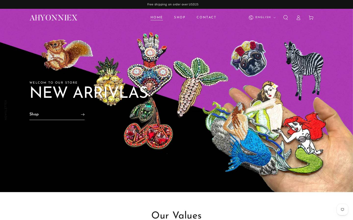 ahyonniex.com homepage screenshot