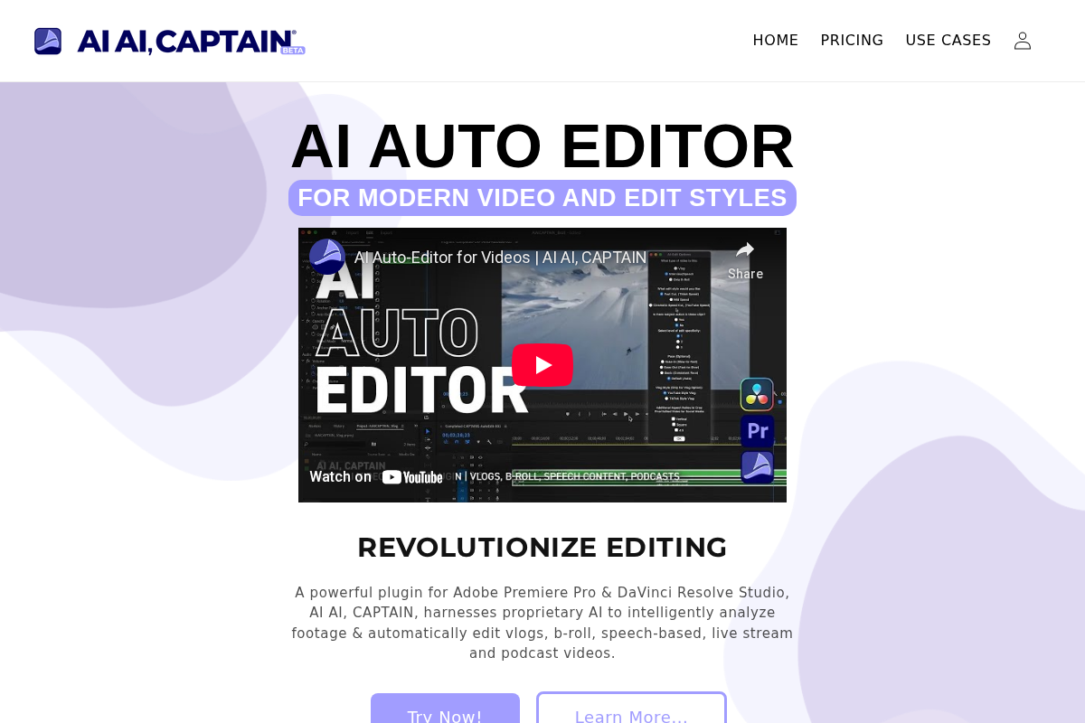 AI AI, CAPTAIN homepage screenshot
