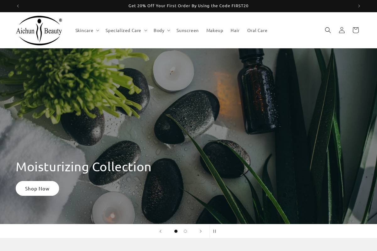 aichunbeauty.com homepage screenshot