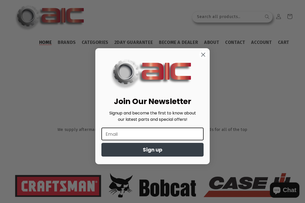 AIC Replacement Parts homepage screenshot