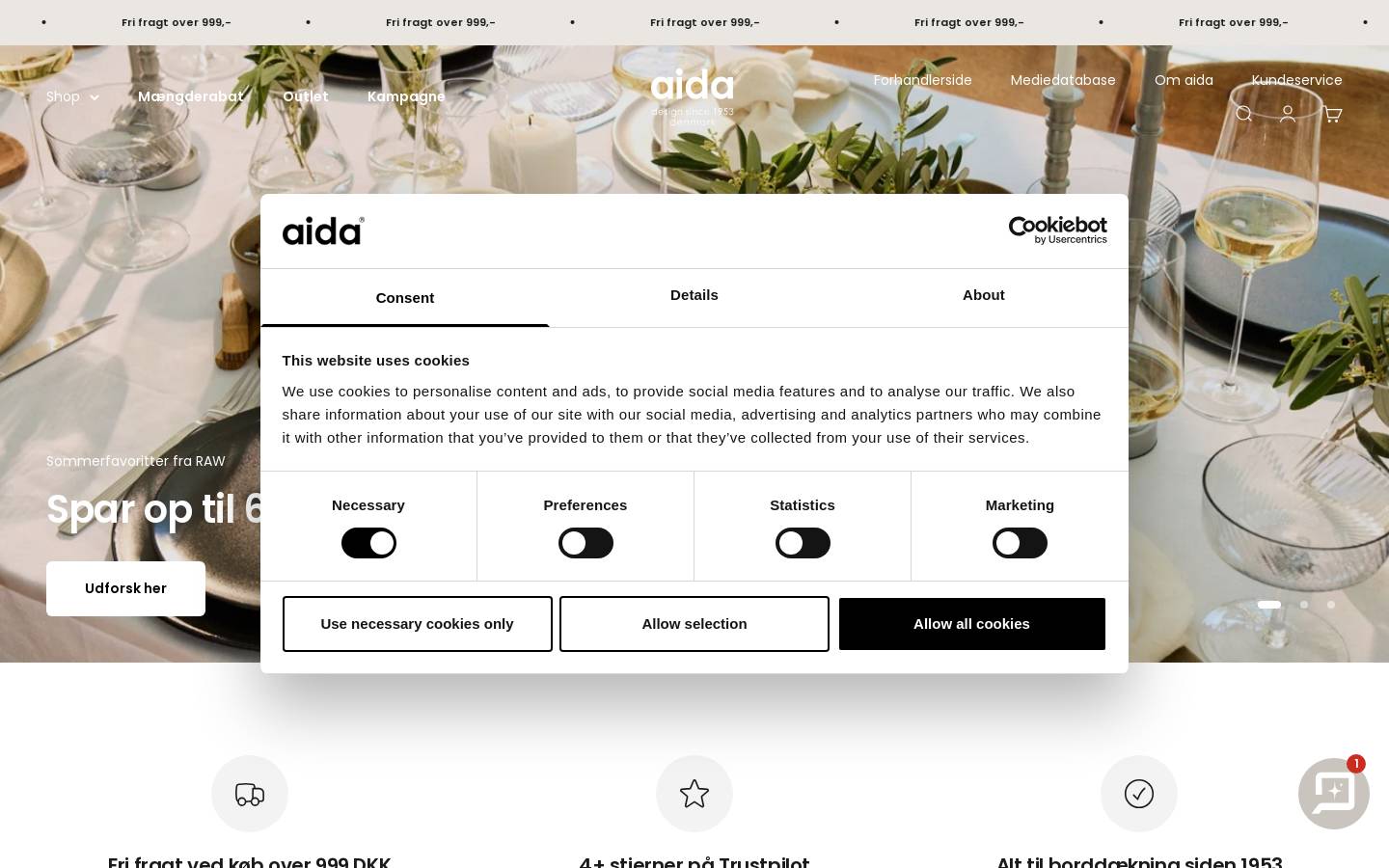 Aida A/S Denmark homepage screenshot