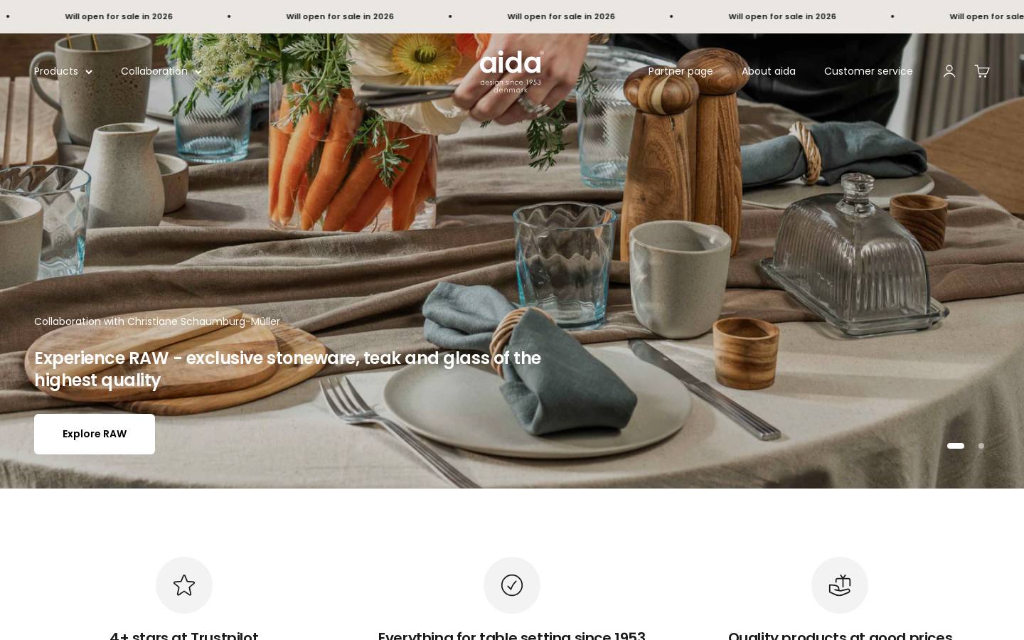 aidadenmark.com homepage screenshot