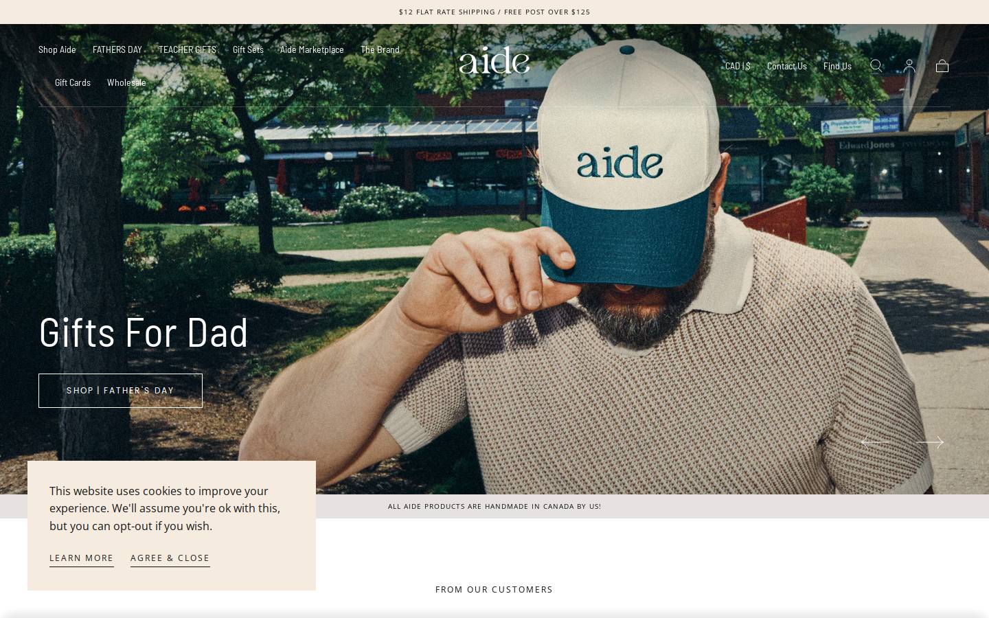 aidebodycare.com homepage screenshot