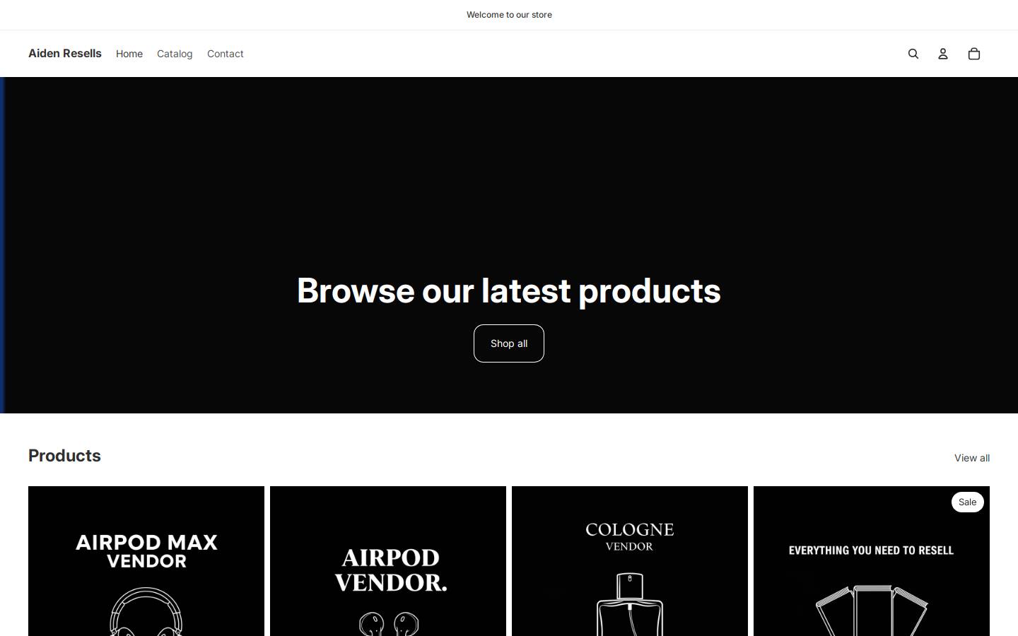 aidenresells.com homepage screenshot