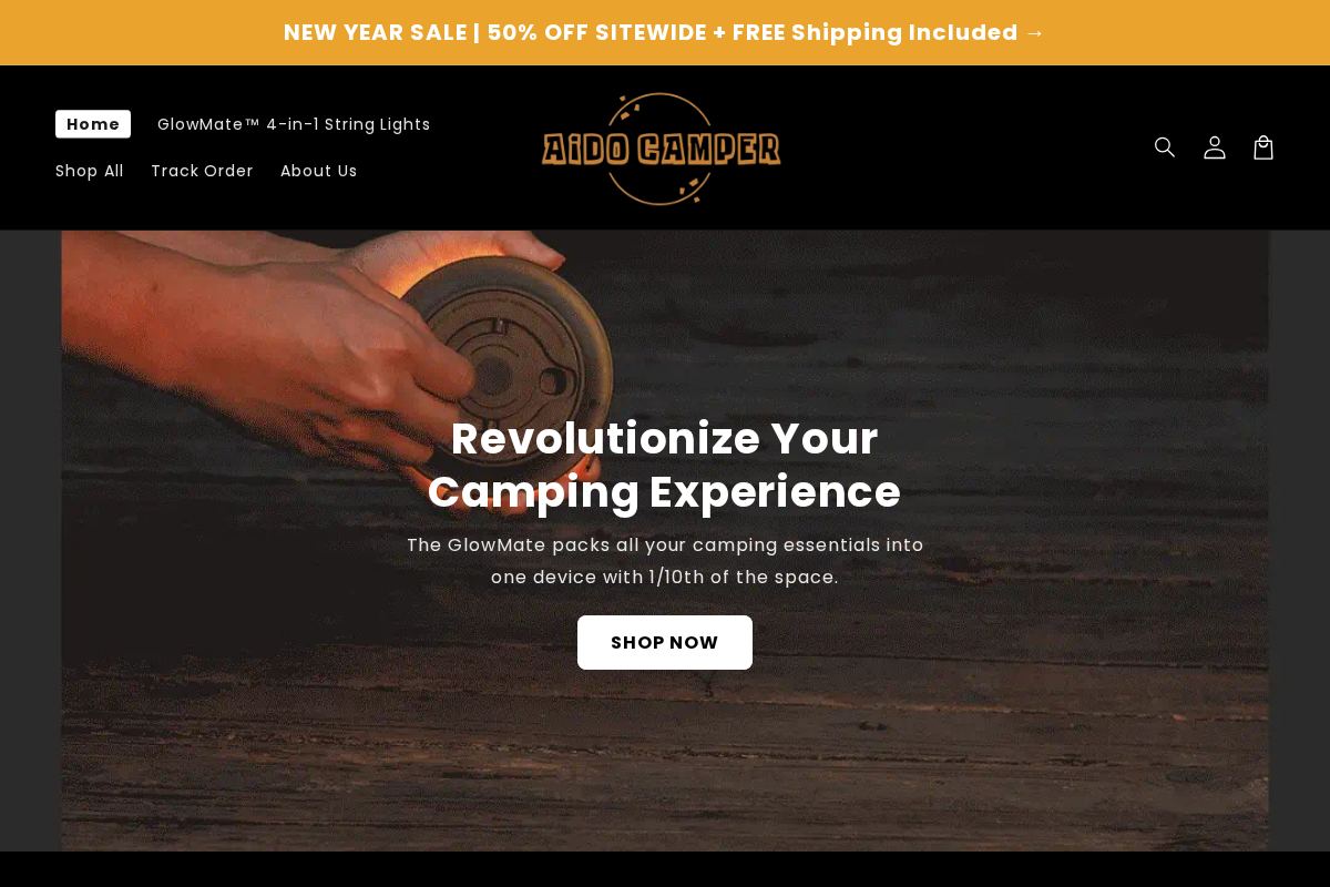 AidoCamper homepage screenshot