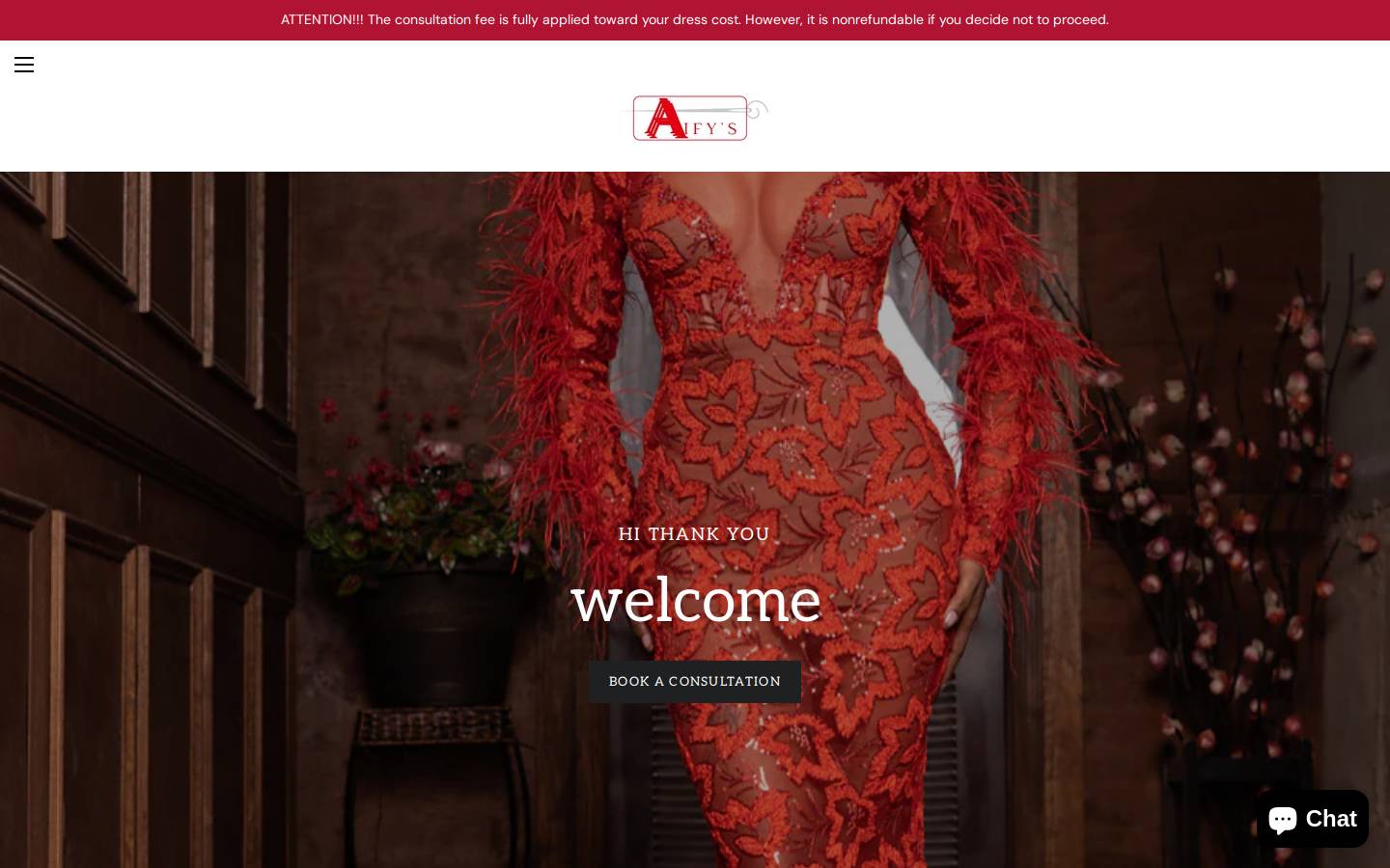 aifysclothing.com homepage screenshot