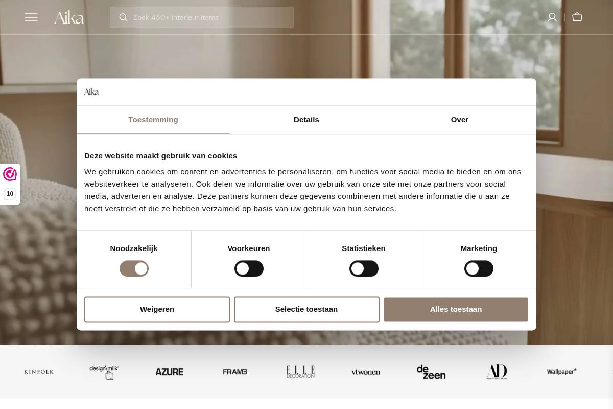 Aika homepage screenshot