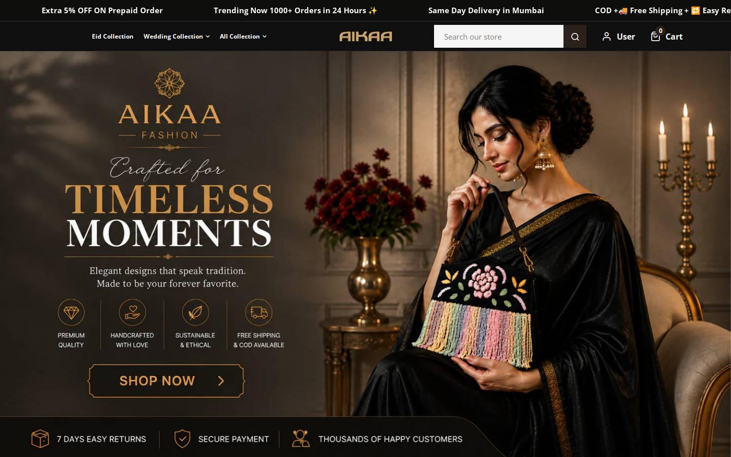 aikaafashion.com homepage screenshot
