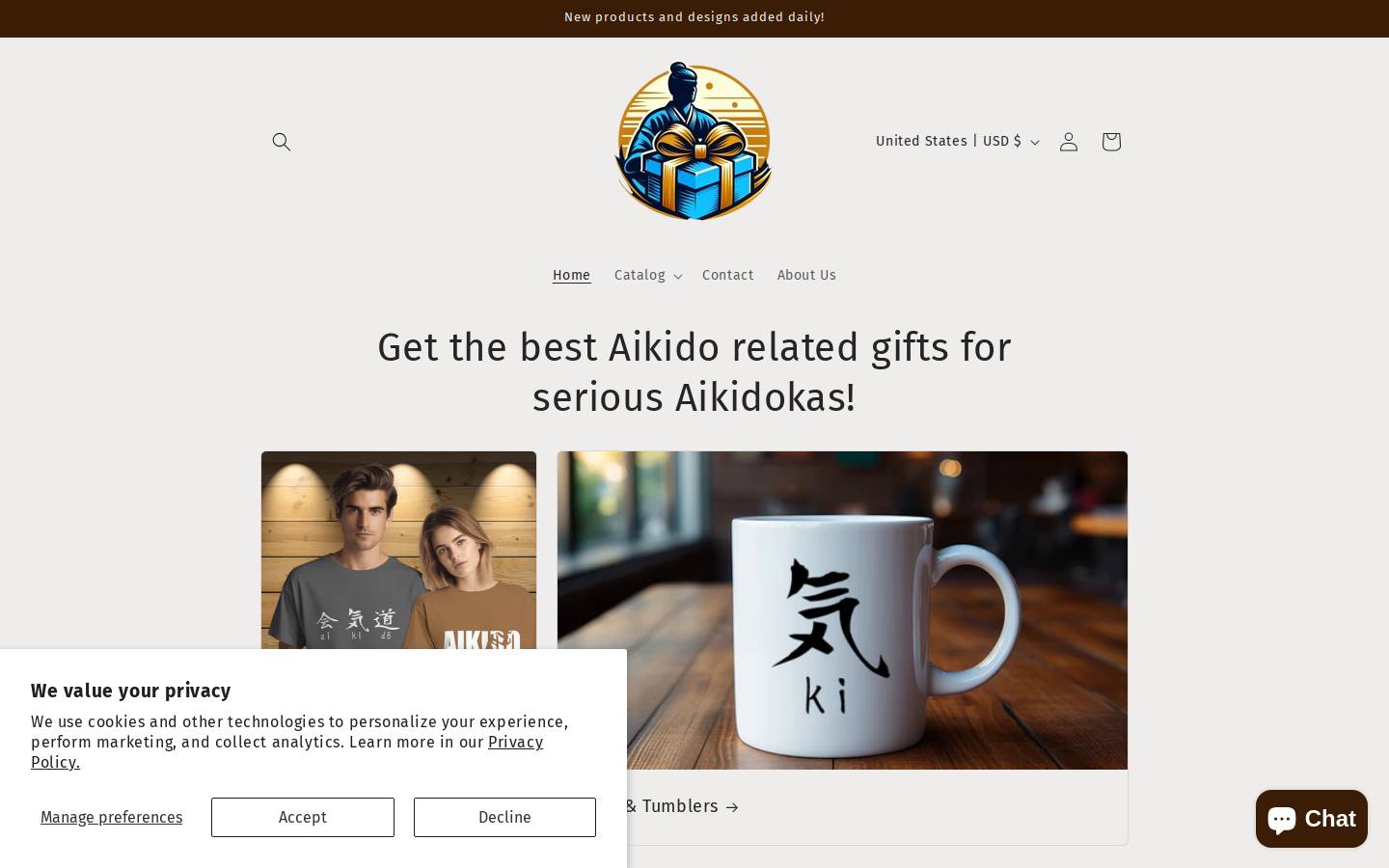 aikidogift.com homepage screenshot