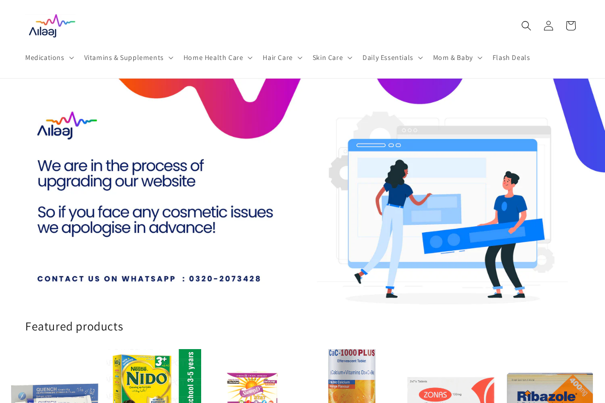 Ailaaj homepage screenshot