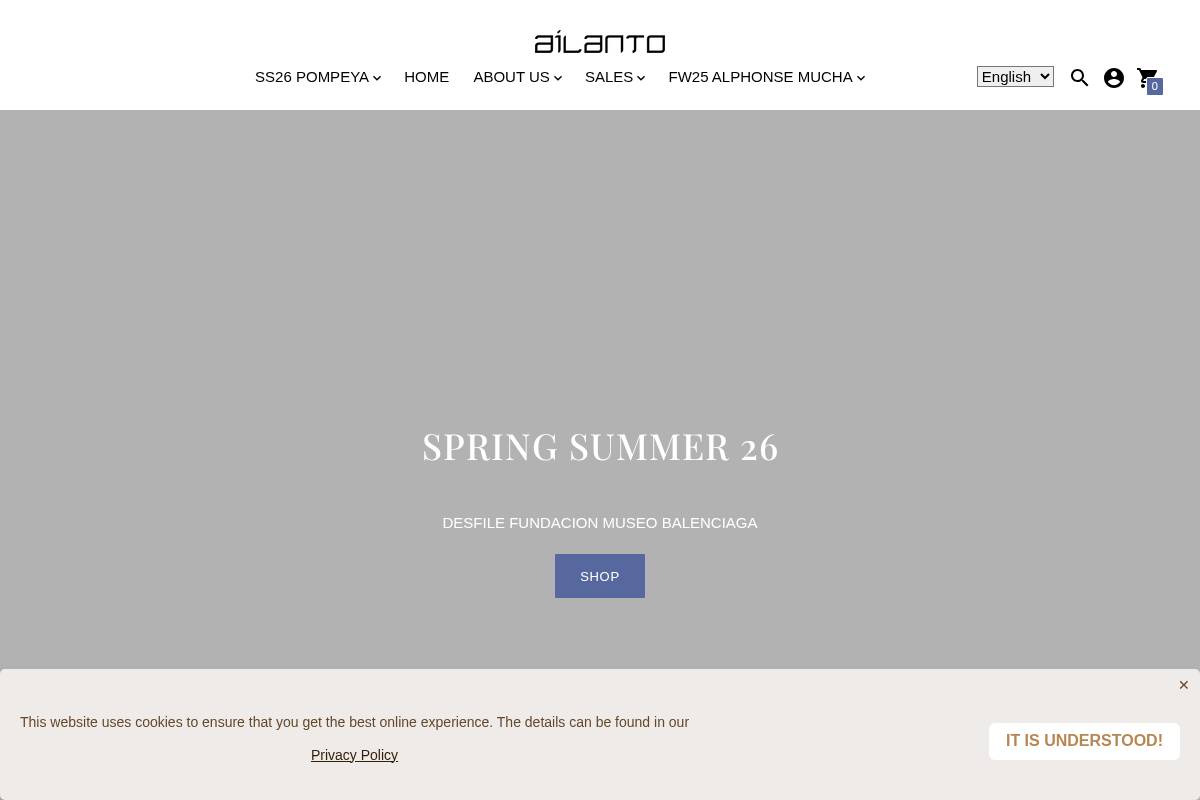 ailanto.com homepage screenshot