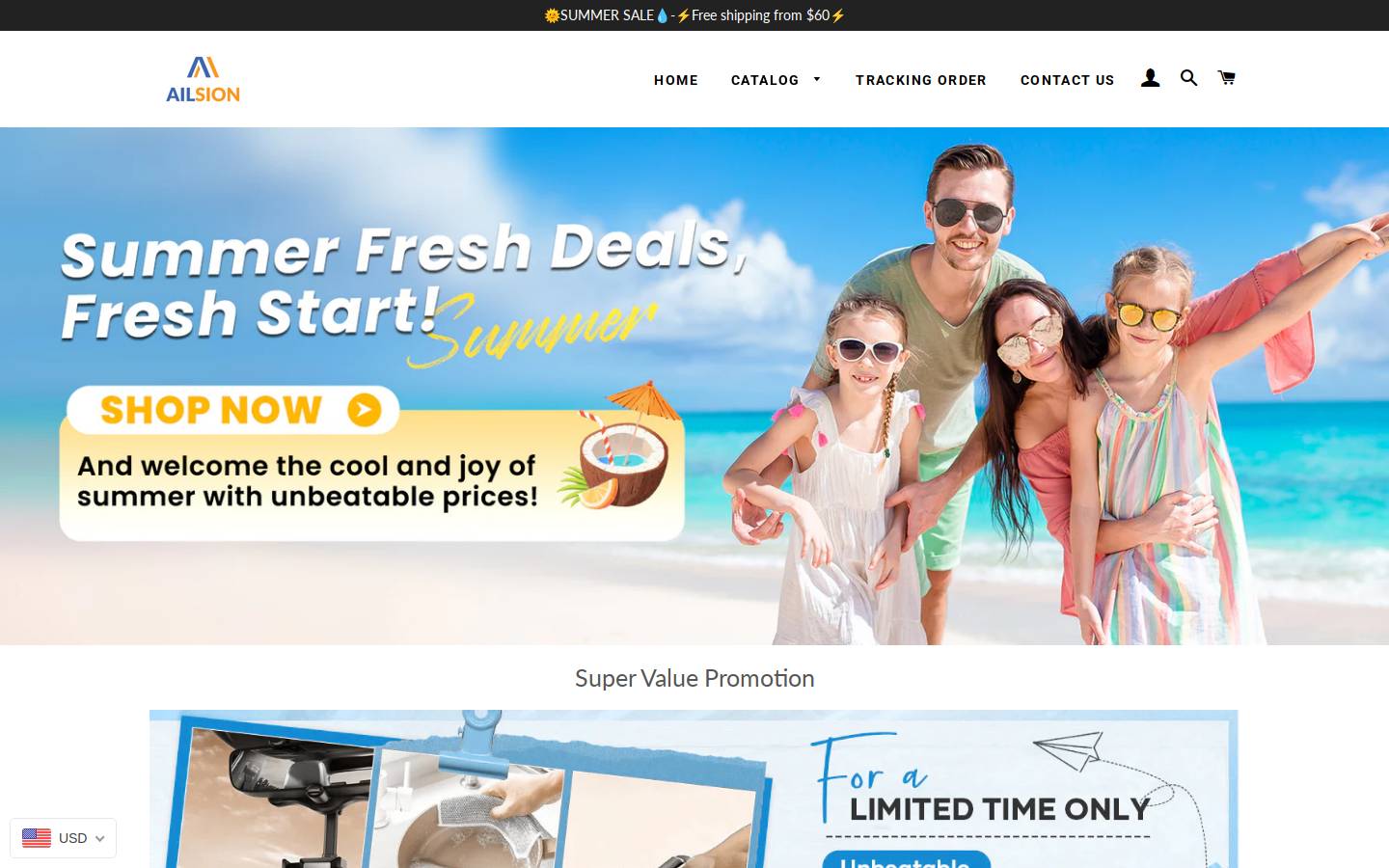 Ailsion homepage screenshot