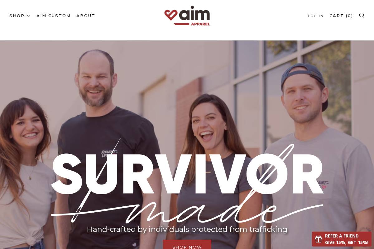 aimapparel.org homepage screenshot