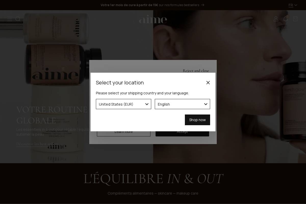 Aime homepage screenshot
