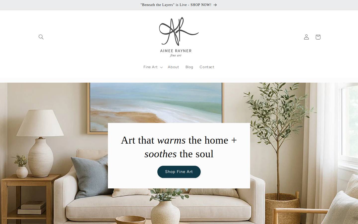 aimeerayner.com homepage screenshot