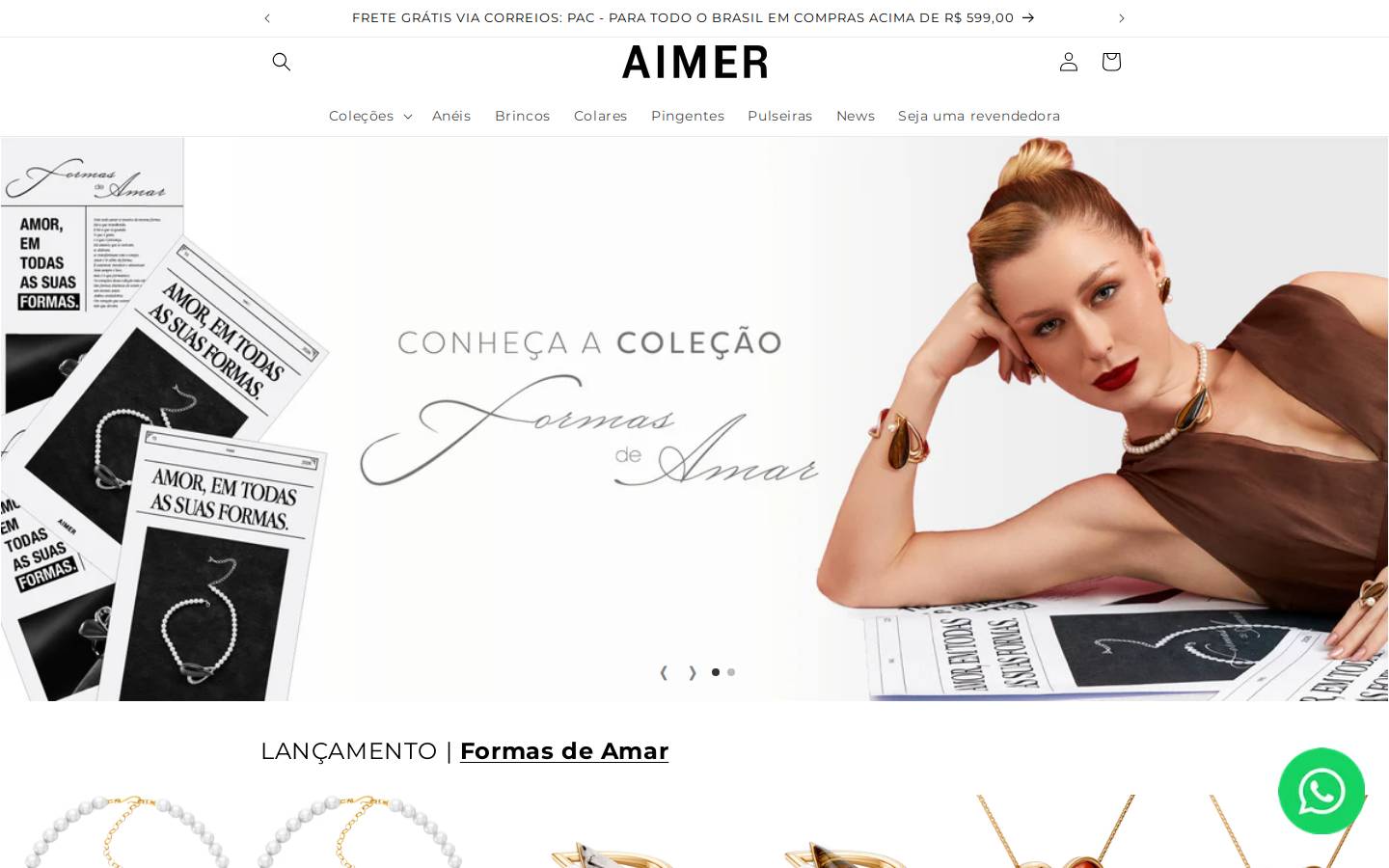 aimerjoias.com homepage screenshot