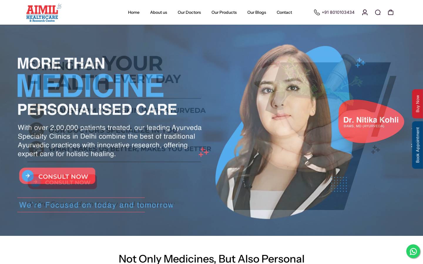aimilhealthcare.com homepage screenshot