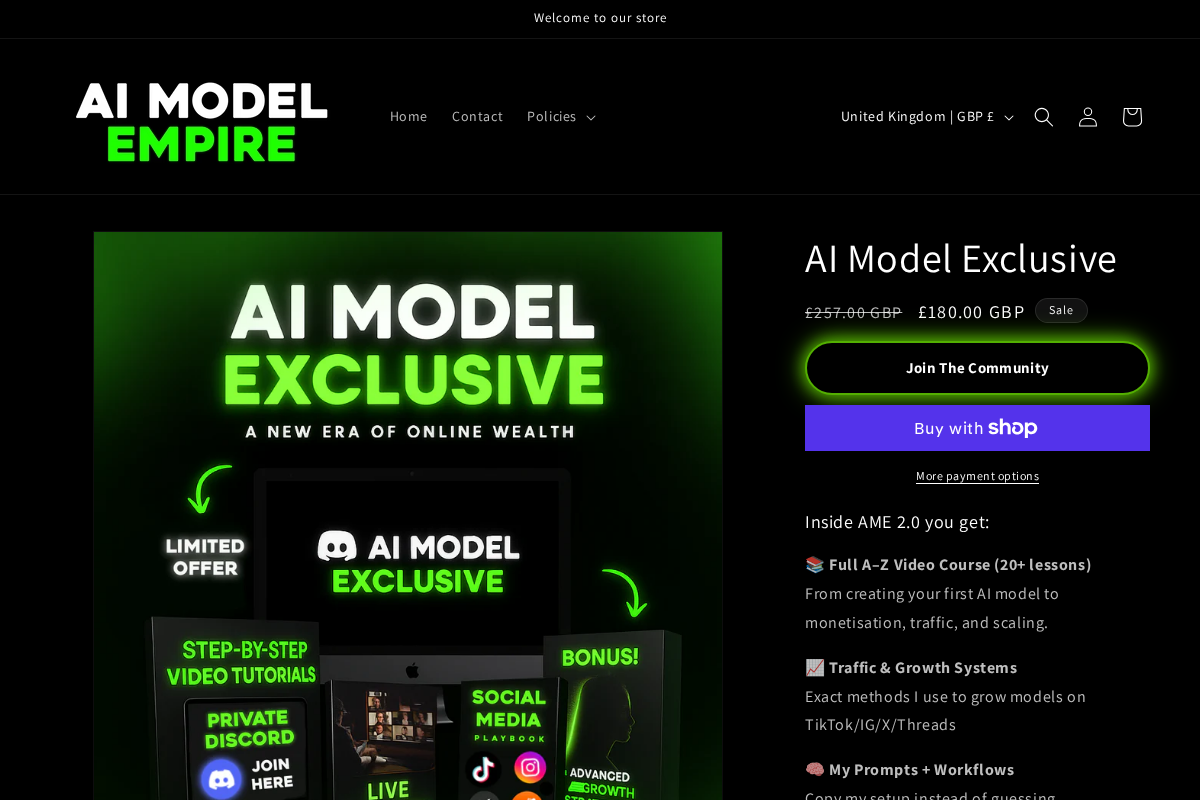 AIModelEmpire homepage screenshot