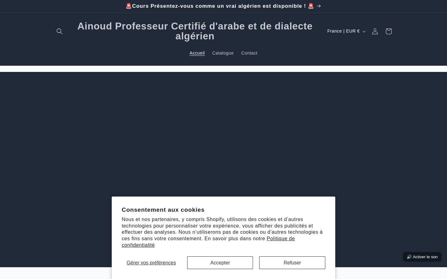 ainoud.com homepage screenshot