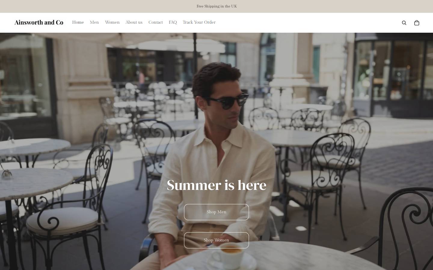 ainsworthandco.com homepage screenshot